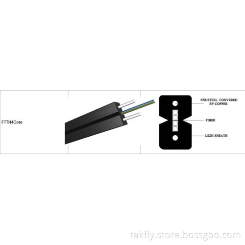 FTTH Fiber Optic Drop Cable 4core